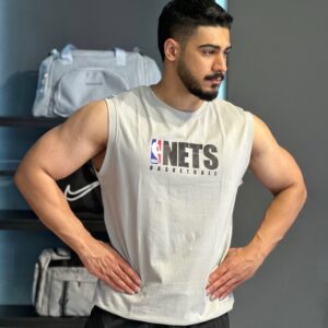 رکابی حلقه‌ای مردانه مدل NBA (تیم NETS) – جنس نخ پنبه اعلا